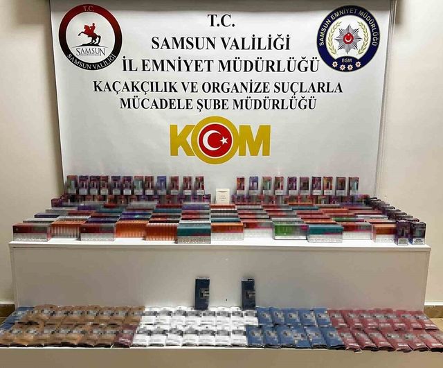 Samsun'da kaçak tütün ve elektronik sigara operasyonu: Çok sayıda ürün ele geçirildi