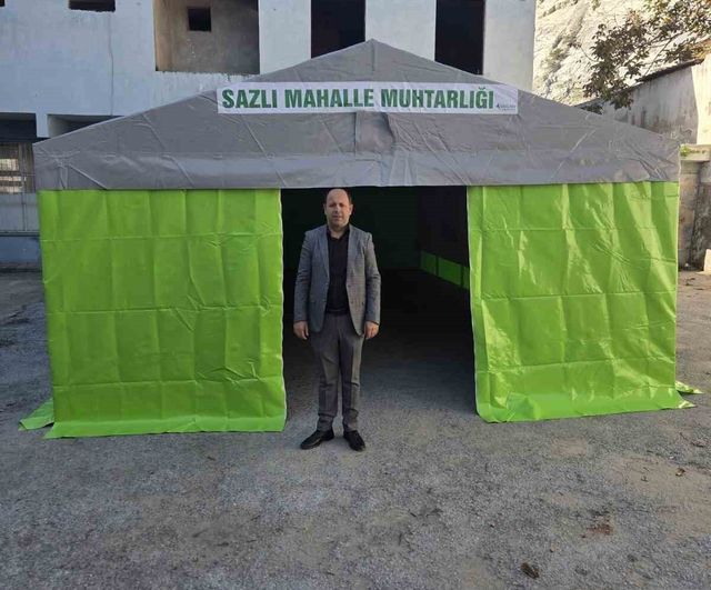 Sazlı Mahallesi'ne hayırsever desteğiyle taziye çadırı