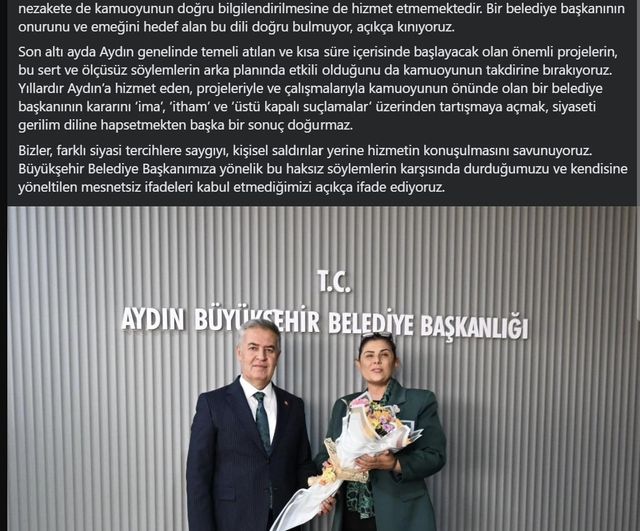 Buharkent Belediye Başkanı Mehmet Erol'dan Özlem Çerçioğlu'na destek, Özgür Özel'in sözleri kınandı