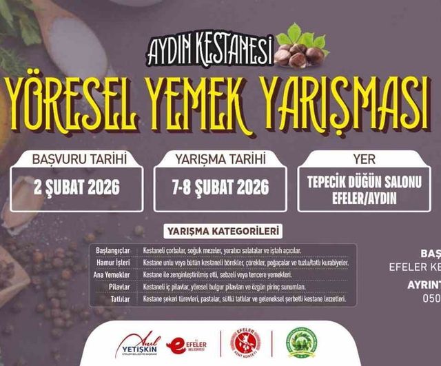 Efeler Belediyesi Aydın Kestanesi Yöresel Yemek Yarışması düzenliyor