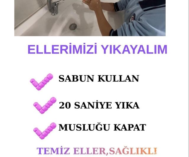 Halide Hatun İlkokulu'nda 2. sınıf öğrencilerine temizlik ve hijyen eğitimi