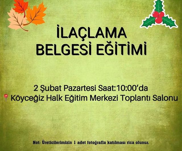 Köyceğiz'de üretici eğitimleri devam ediyor: İlaçlama belgesi eğitimi duyuruldu
