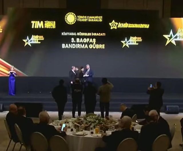 BAGFAŞ, İKMİB 'İhracatın Yıldızları' Töreninde Kimyasal Gübre Kategorisinde Üçüncü Oldu