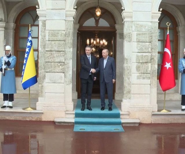 Cumhurbaşkanı Erdoğan, Bosna Hersek Devlet Başkanlığı Konseyi Başkanı Denis Becirovic’i Dolmabahçe'de kabul etti