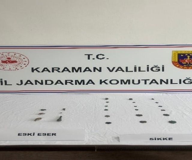 Karaman'da jandarma denetimlerinde tarihi eser ele geçirildi; 15 kişi tutuklandı