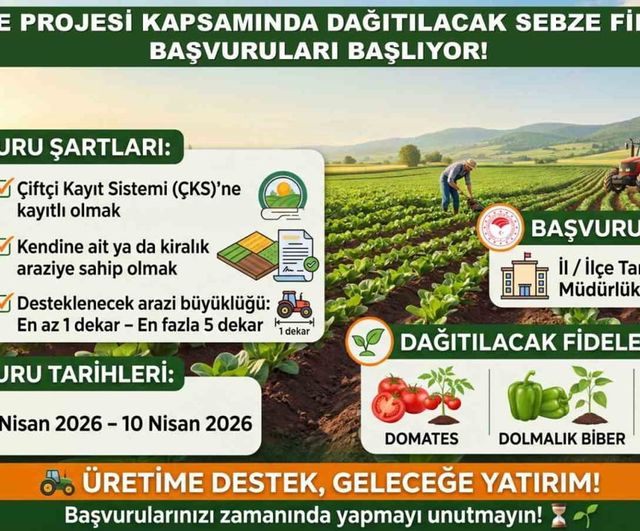 Siirt Tarım ve Orman Müdürlüğü'nden 1-10 Nisan 2026 Tarihli Sebze Fidesi Başvurusu Uyarısı