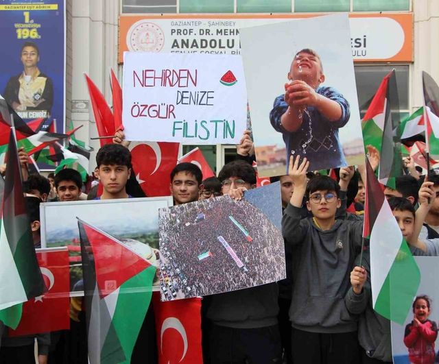 Gaziantep'te İmam Hatip Öğrencilerinden Mescid-i Aksa ve İdam Kararına Tepki