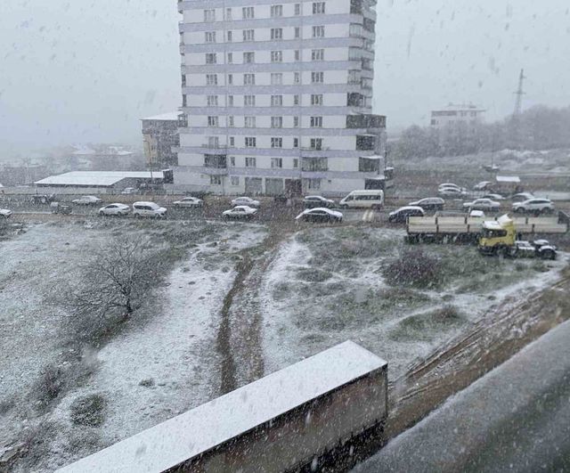 Kastamonu'da Nisan karı: İl merkezini lapa lapa kar kapladı