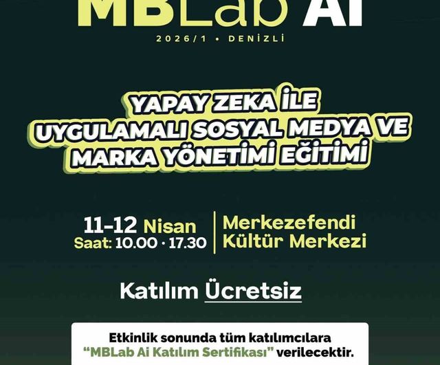 Merkezefendi Belediyesi'nden ücretsiz MBLab AI eğitimi: Yapay Zeka ile Sosyal Medya ve Marka Yönetimi