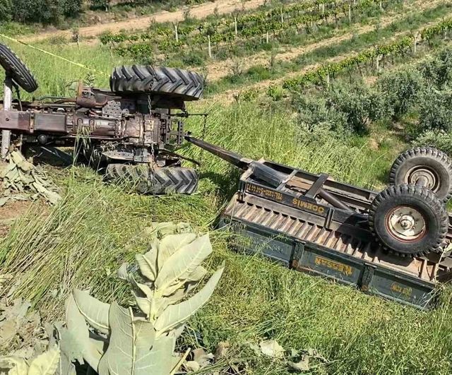 Alaşehir'de yol verme manevrası sonrası traktör uçuruma yuvarlandı — 23 yaşındaki sürücü hayatını kaybetti