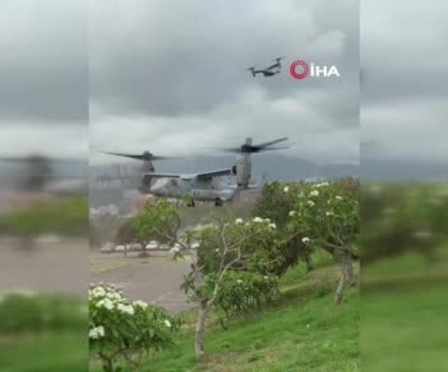 Karakas'ta ABD tatbikatı: İki MV-22 Osprey büyükelçilik otoparkına indi
