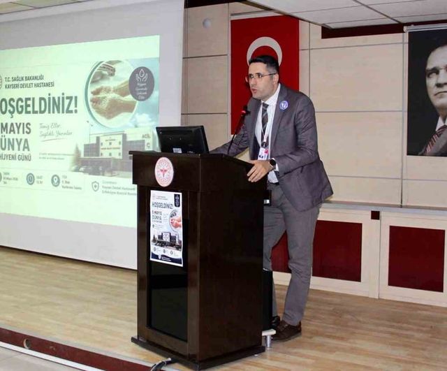 Kayseri Devlet Hastanesi'nde 5 Mayıs Dünya El Hijyeni Günü kapsamında personel eğitimi ve 'El Hijyeni Şampiyonları' duyuruldu