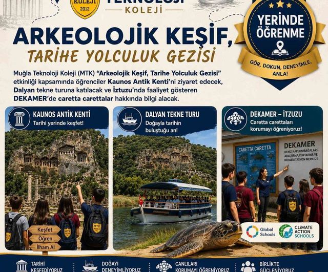 MTK Koleji öğrencilerini Kaunos ve İztuzu'na götürüyor: Arkeolojik Keşif, Tarihe Yolculuk Gezisi