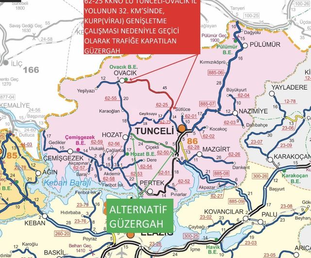 Tunceli-Ovacık yolunda 12.05.2026'de üçüncü kontrollü patlatma: yol 2-3 gün kapalı