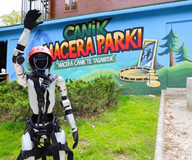 Türkiye'nin nüfusa kayıtlı ilk insansı robotu CANİKMAN, Canik Macera Parkı'nı deneyimledi