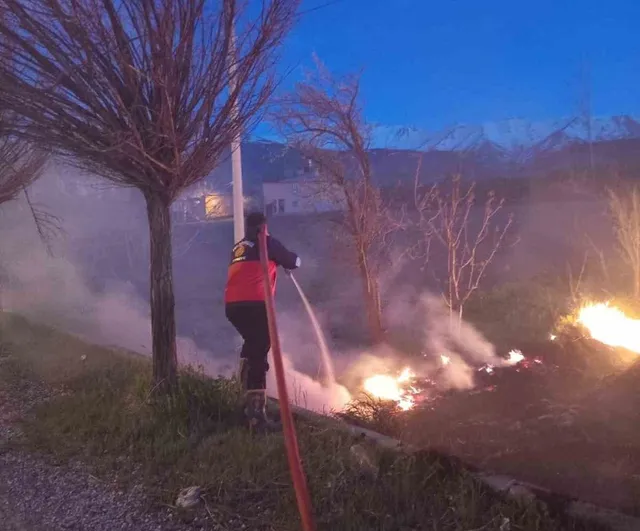Van Gevaş’te Dereağzı Mahallesi'nde sazlık yangını söndürüldü