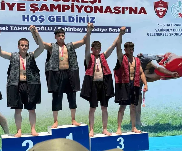 Aydınlı sporcu Muhammet Bilal Atabey, Aba güreşinde Türkiye üçüncüsü oldu