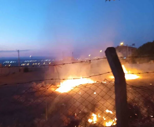 Bahçede çıkan yangın itfaiye müdahalesiyle söndürüldü