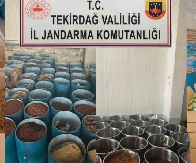 Çerkezköy’de 84 milyon 186 bin TL değerinde kaçak tütün ele geçirildi