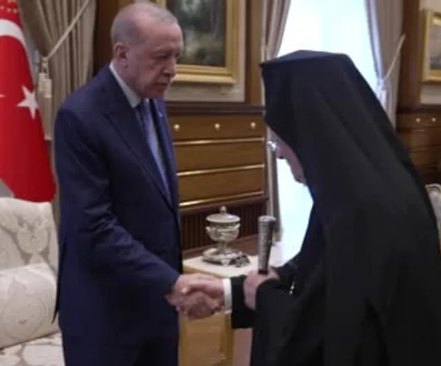 Cumhurbaşkanı Erdoğan, Fener Rum Patriği Bartholomeos'u kabul etti
