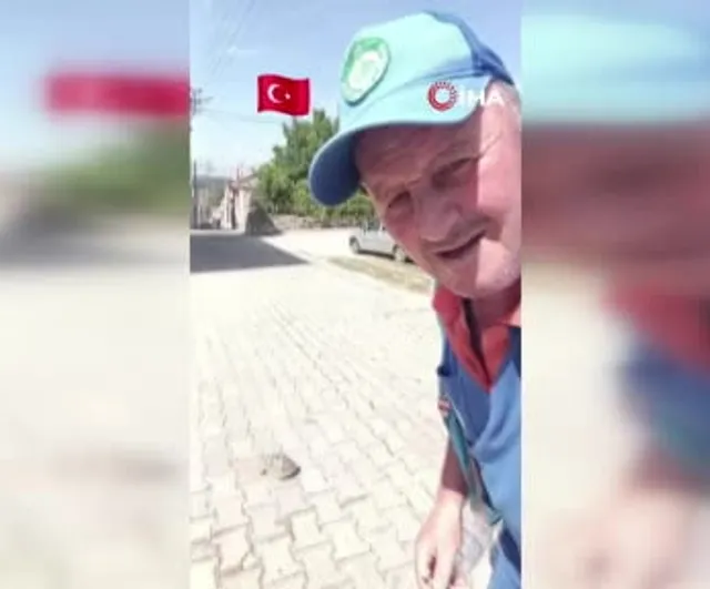 Edirne'de Çevre Haftası: Belediye çalışanı ile kaplumbağanın samimi karşılaşması