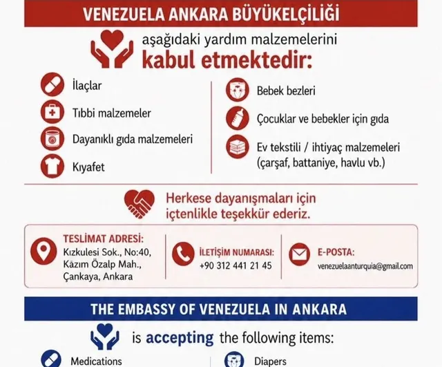 Fatma Şahin'den Venezuela'ya yardım çağrısı