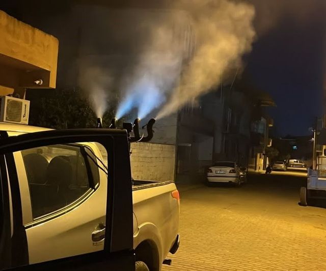 Germencik Belediyesi Ortaklar Mahallesi'nde Gece İlaçlamasıyla Sivrisinek ve Haşere Mücadelesini Sürdürüyor
