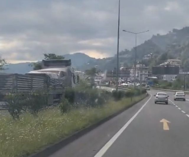 Karadeniz Sahil Yolu'nda ters yönde giden kamyonet korkuttu