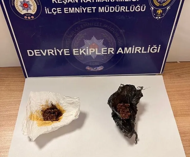 Keşan’da durdurulan şüphelinin üzerinden 6,3 gram uyuşturucu çıktı