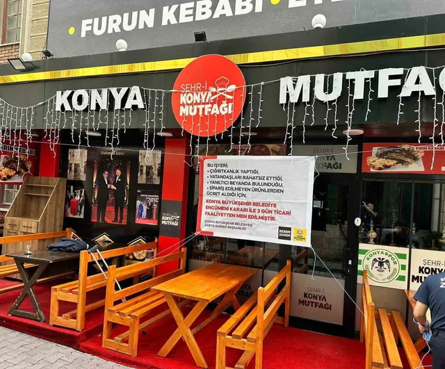 Konya Büyükşehir Zabıtası’ndan tüketiciyi aldatan işletmeye 3 gün faaliyetten men cezası