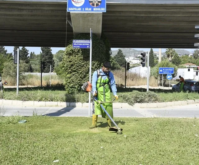 Kuşadası'nda yeşil alanlarda kapsamlı bakım çalışması tamamlandı