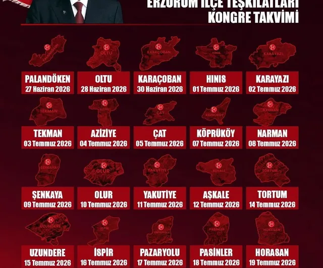 MHP Erzurum'da ilçe kongre takvimi açıklandı