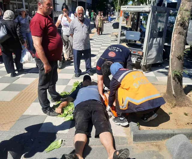 Muratlı'da kaldırımda takılma sonucu düşen vatandaş hastanelik oldu