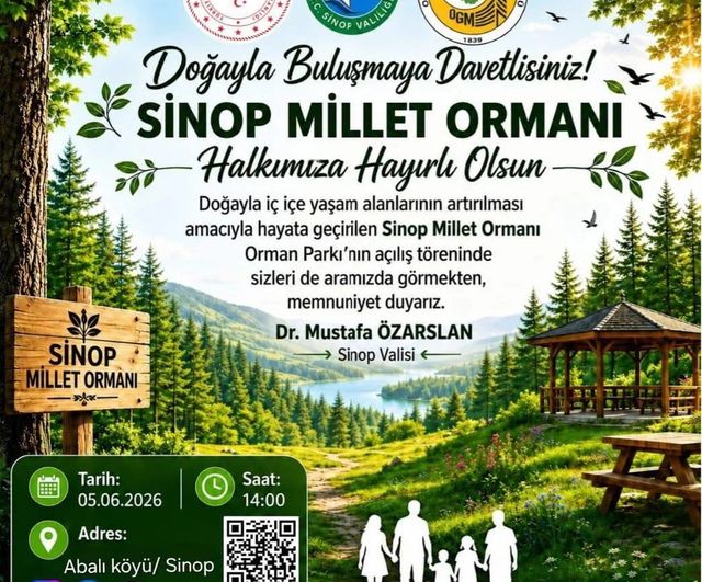 Sinop Millet Ormanı hizmete açılıyor
