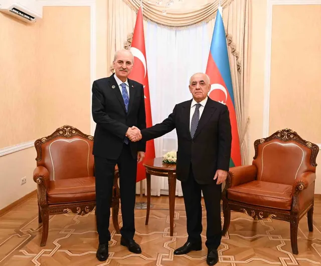 TBMM başkanı Kurtulmuş, Azerbaycan başbakanı Esedov ile görüştü