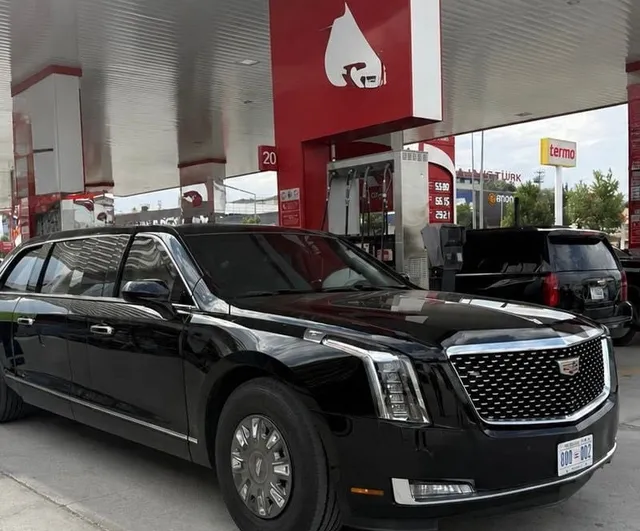 ABD başkanı Trump'un makam aracı 'The Beast' Ankara yollarında