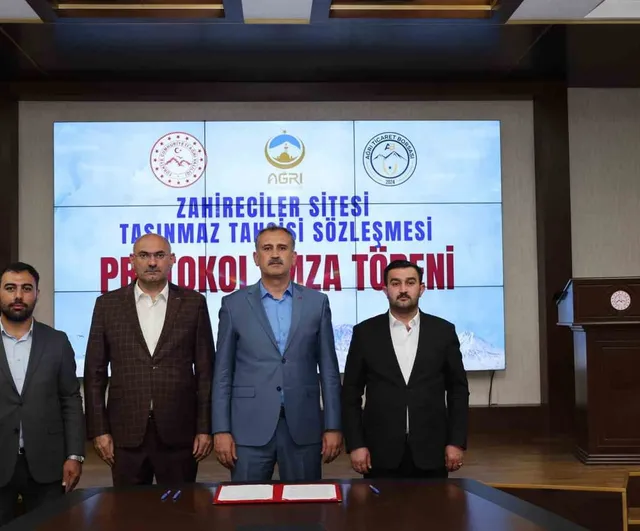 Ağrı’da zahirecilik sektörüne yönelik taşınmaz tahsisi için sözleşme imzalandı