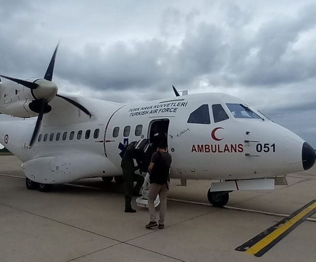 Ambulans uçakla Samsun’dan Ankara’ya 1 karaciğer ve 2 böbrek grefti ulaştırıldı
