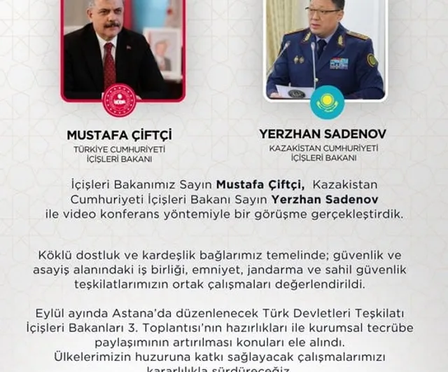 Bakan Çiftçi, Kazakistanlı mevkidaşı ile video konferansla görüştü