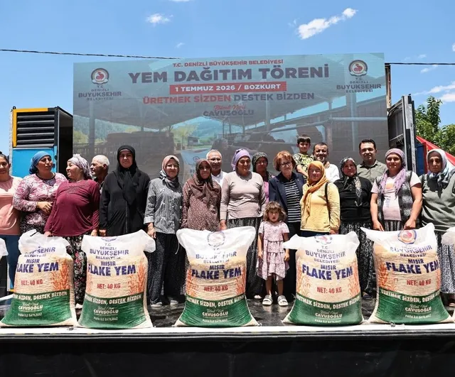 Denizli'de 19 ilçede 6 bin 282 üreticiye 32 bin 752 çuval yem desteği