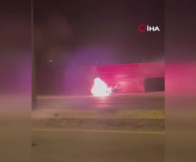 Doğanşehir'de seyir halindeki motosiklet alev alarak kullanılamaz hale geldi