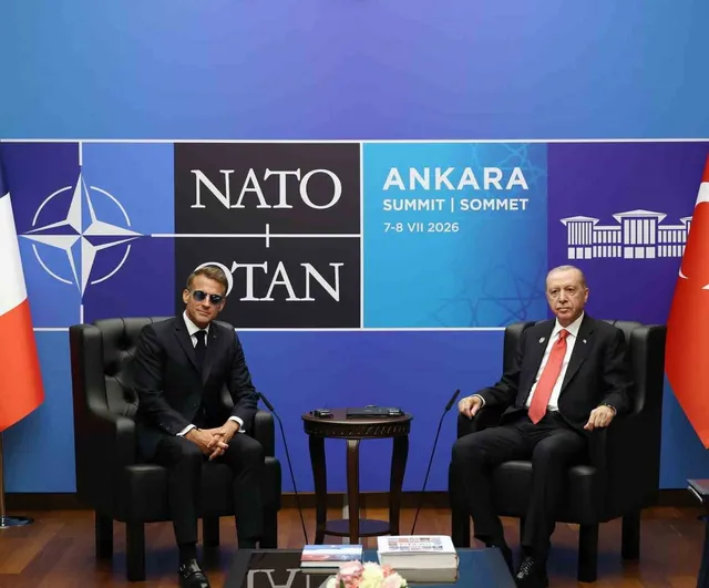 Erdoğan ve Macron, NATO liderler zirvesi kapsamında Ankara'da görüştü