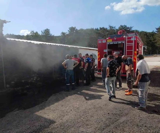 Erpiliç'in damızlık kümesinde duman paniği itfaiye hızla müdahale etti