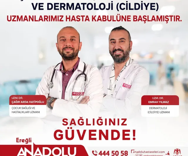 Karadeniz Ereğli'de Ereğli Anadolu Hastanesi'ne iki uzman hekim göreve başladı