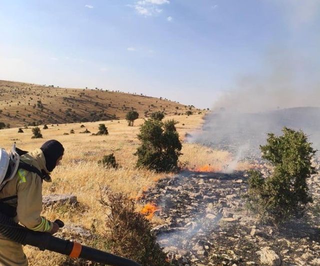 Mardin’de örtü ve anız yangını itfaiye ekiplerince söndürüldü