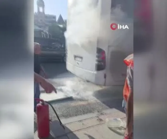 Polatlı'da seyir halindeki otobüste çıkan yangın kısa sürede söndürüldü