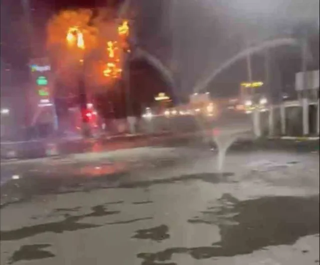 Ayvalık'ta fabrika sahasında gece yangını palmiye ve otluk alan zarar gördü