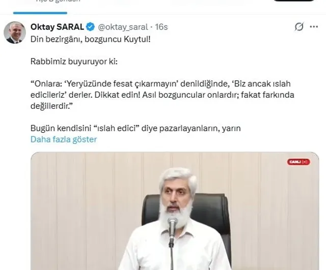 Başdanışmandan sert sözler: Kuytul'un çağrısına 'akıllanmamışsın, sıra sana da gelecek' yanıtı
