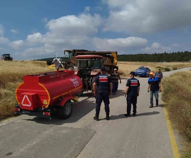 Bilecik'te hasat döneminde tarlalarda yangın riskine karşı sıkı denetim