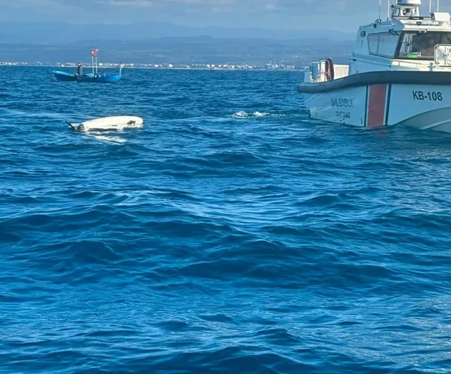 Denizde ters dönen dron balıkçılar tarafından bulundu